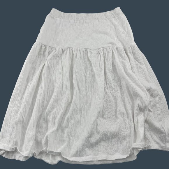 GAP Dresses & Skirts - Gap White Cotton Skirt Size Small Boho Whimsical Lined Soft Midi